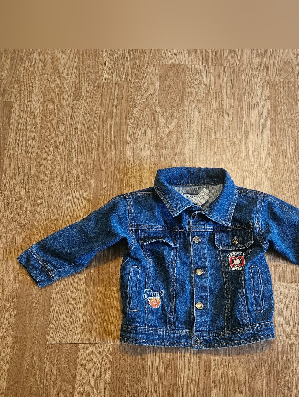 Y2K Kid's Dark Blue Denim Jacket with Fun Patches - Picture 1 of 4